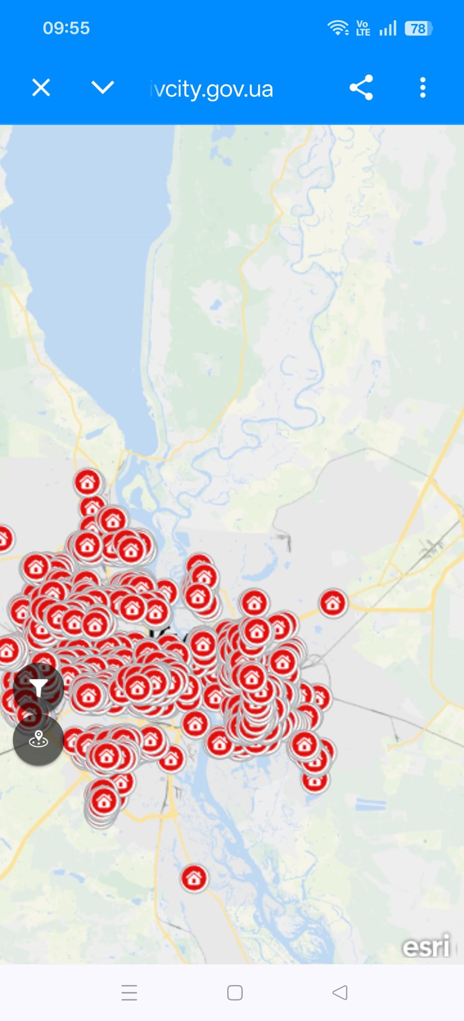 Mapa miejsc ukrycia w Kijowie